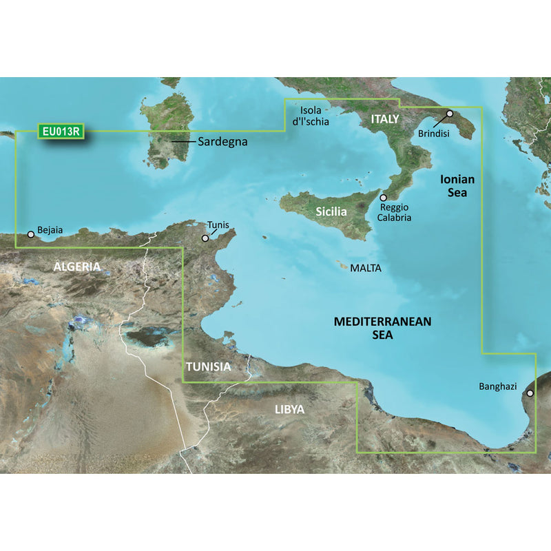 Garmin BlueChart g3 HD - HXEU013R - Italy Southwest  Tunisia - microSD/SD