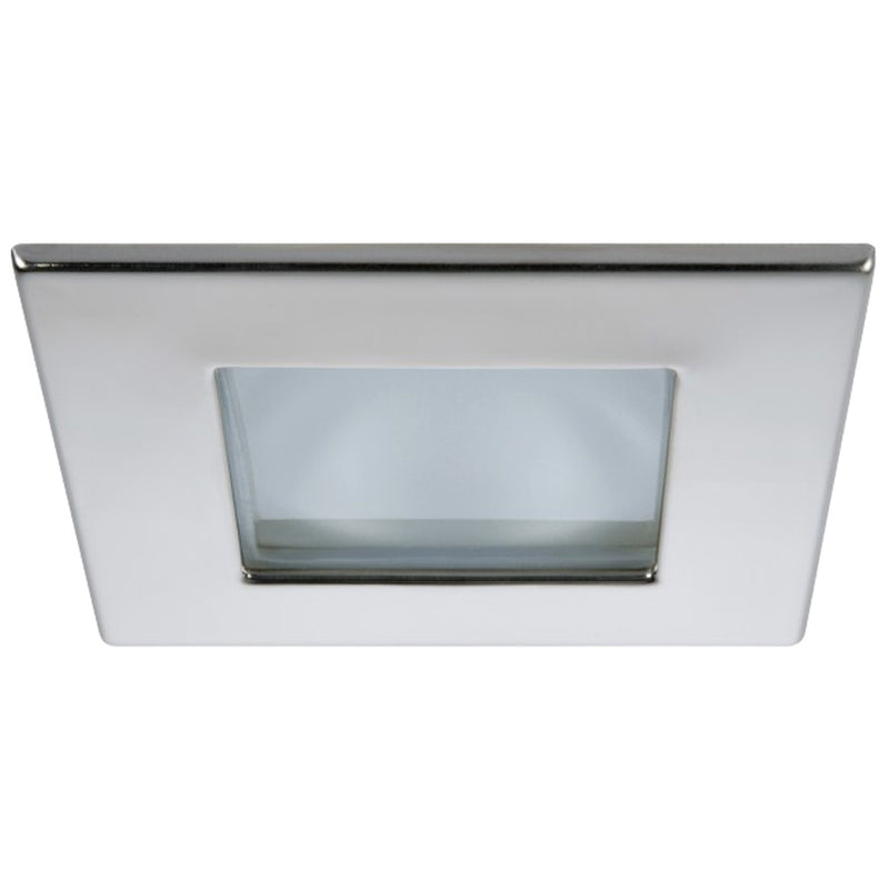 Quick Marina XP Downlight LED - 6W, IP66, Spring Mounted - Square Stainless Bezel, Round Daylight Light