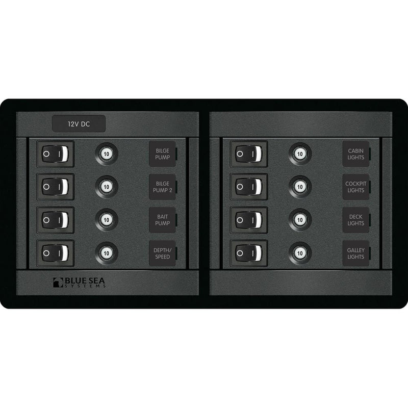 Blue Sea 1456 8 Position Switch CLB Horizontal