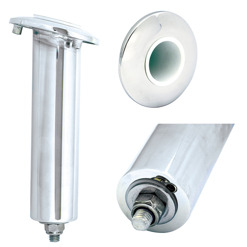 Tigress Blind Mount Round Head Swivel Base Rod Holder - 15 Degree - 9"