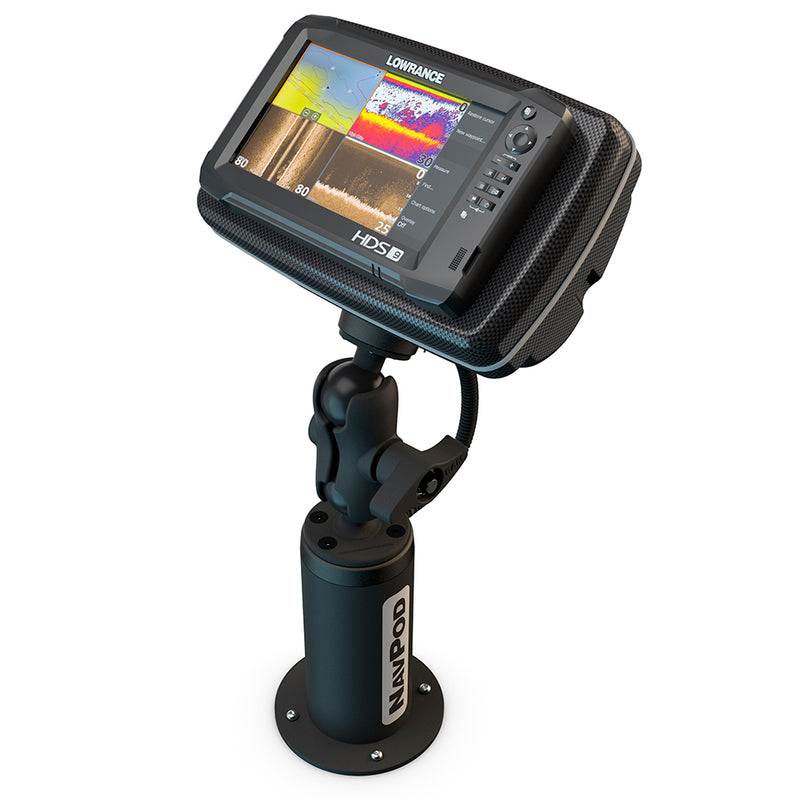 NavPod PedestalPod w/RAM Mount Pre-Cut f/Lowrance HDS-9 MFD Gen2 Touch  HDS-9 Gen3 - Carbon Black