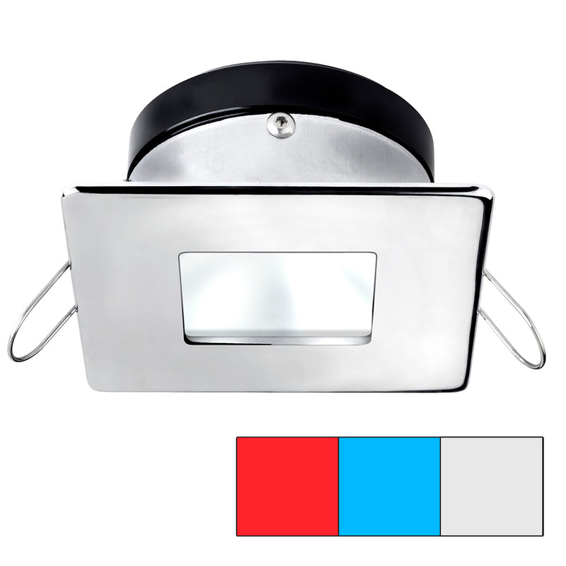i2Systems Apeiron A1120 Spring Mount Light - Square/Square - Red, Cool White  Blue - Polished Chrome