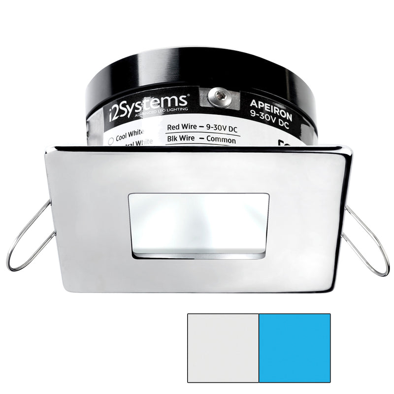 i2Systems Apeiron A503 3W Spring Mount Light - Square/Square - Cool White  Blue - Polished Chrome Finish