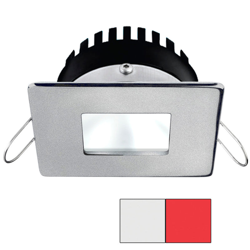 i2Systems Apeiron PRO A506 - 6W Spring Mount Light - Square/Square - Cool White  Red - Brushed Nickel Finish