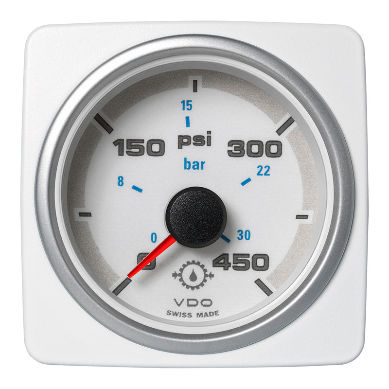 Veratron 52 MM (2-1/16") AcquaLink Transmission Oil Pressure 450 PSI/30 Bar - White Dial  Bezel