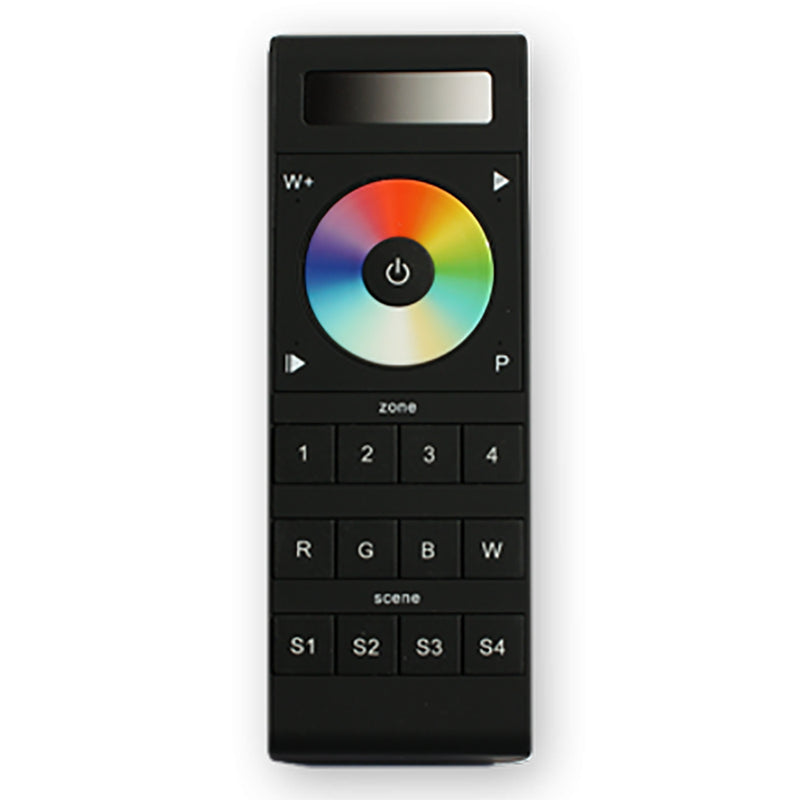 Lunasea RGBW Handheld 4-Zone Controller w/Color Wheel, 4 Memories, Batteries  Holder