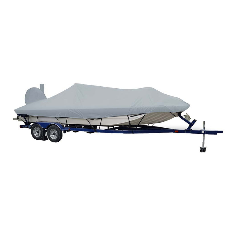 Carver Sun-DURA Extra Wide Series Styled-to-Fit Boat Cover f/18.5 Aluminum Modified V Jon Boats - Grey