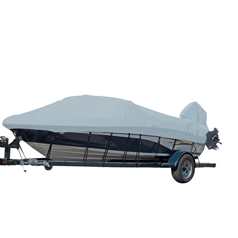 Carver Sun-DURA Styled-to-Fit Boat Cover f/22.5 V-Hull Runabout Boats w/Windshield  Hand/Bow Rails - Grey