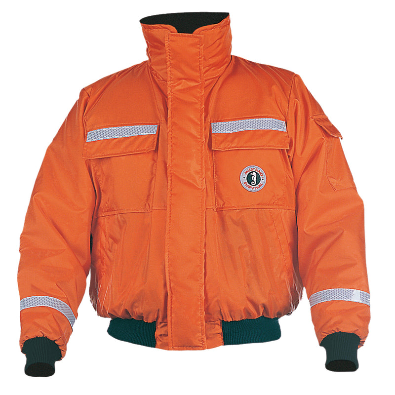 Mustang Classic Flotation Bomber Jacket w/Reflective Tape - Orange - XXL