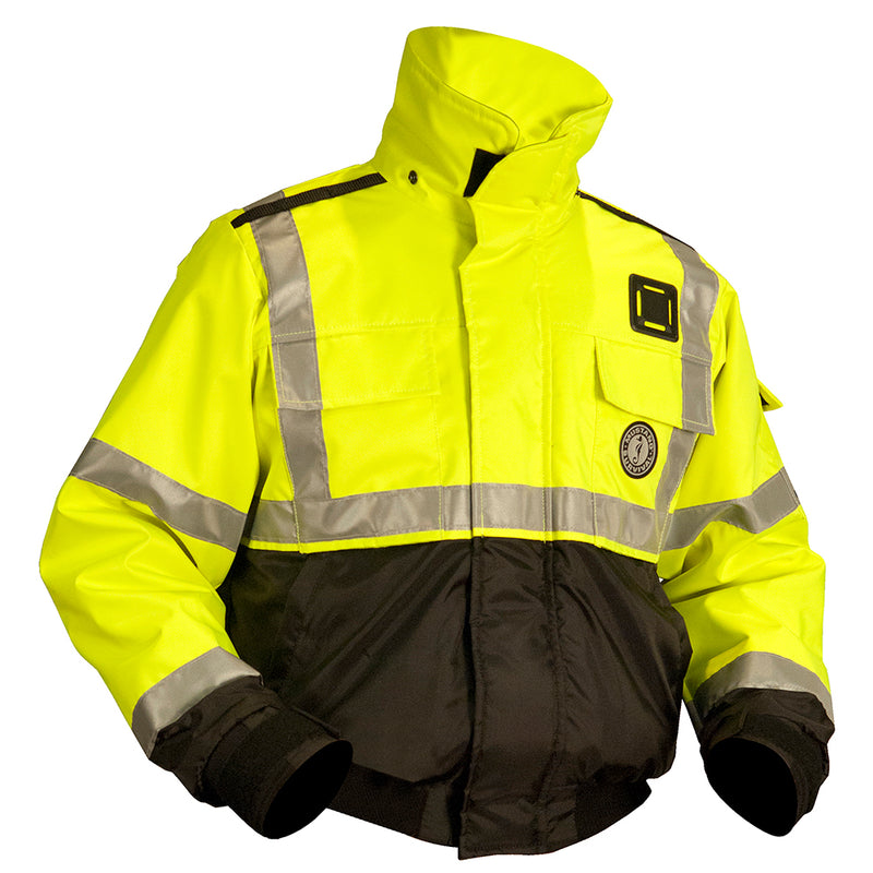 Mustang ANSI High Vis. Flotation Bomber Jacket - Yellow/Black - Large