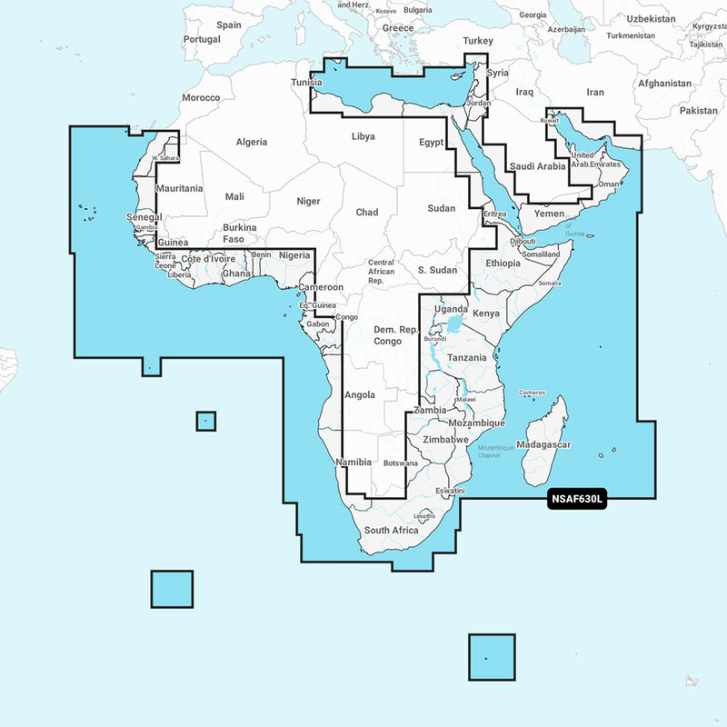 Garmin Navionics+ NSAF630L - Africa  Middle East - Marine Chart